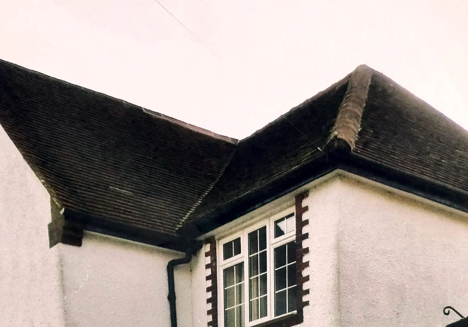 A blackened clay gable
